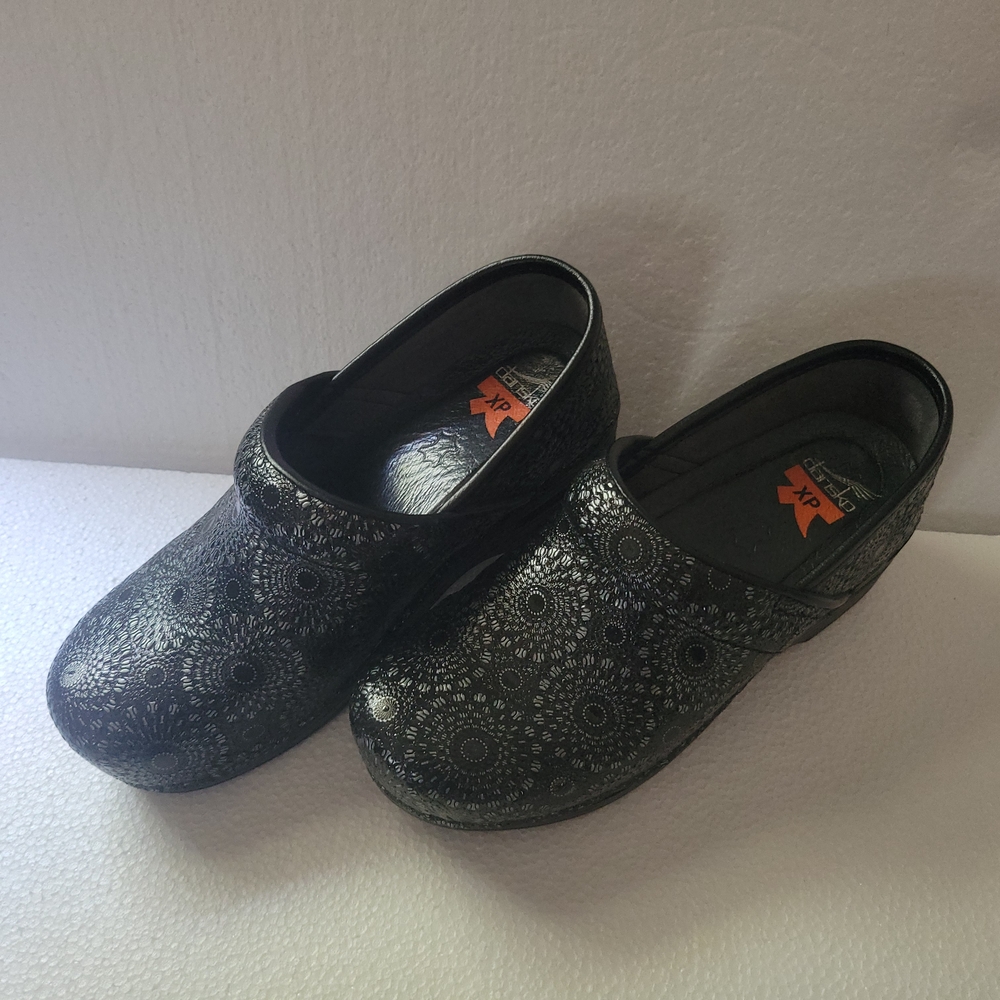 Dansko Black Patterned Mules